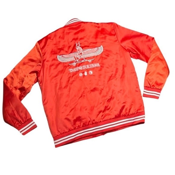 Tash Sultana Red Satin Bomber Varsity Jacket Embroidered Graphic Music Merch L - Picture 5 of 11